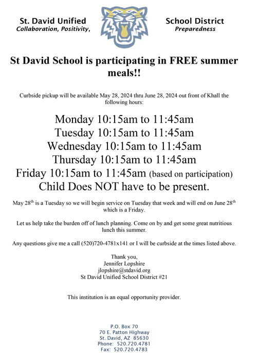 Free Summer Meals flyer